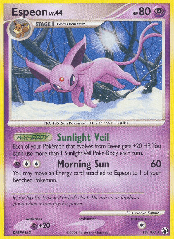 Espeon, carta 18 di Alba Suprema