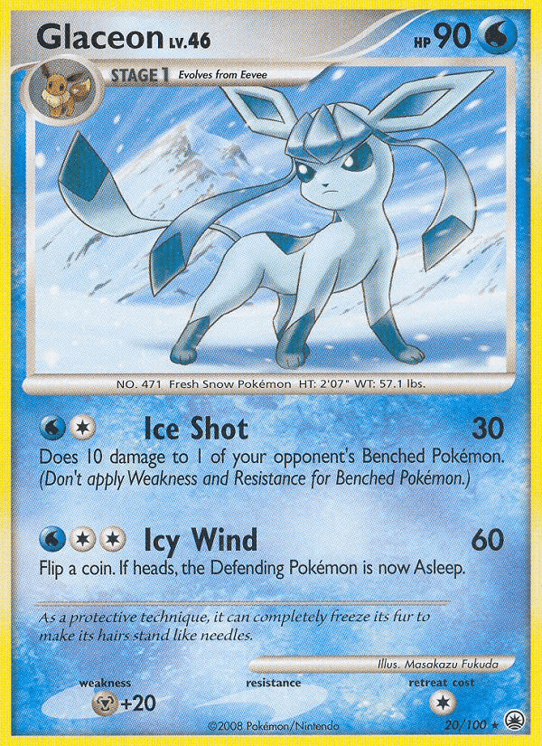 Glaceon, carta 20 di Alba Suprema