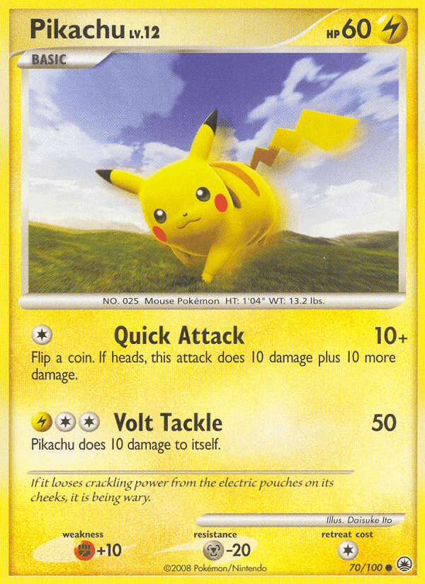 Pikachu, carta 70 di Alba Suprema