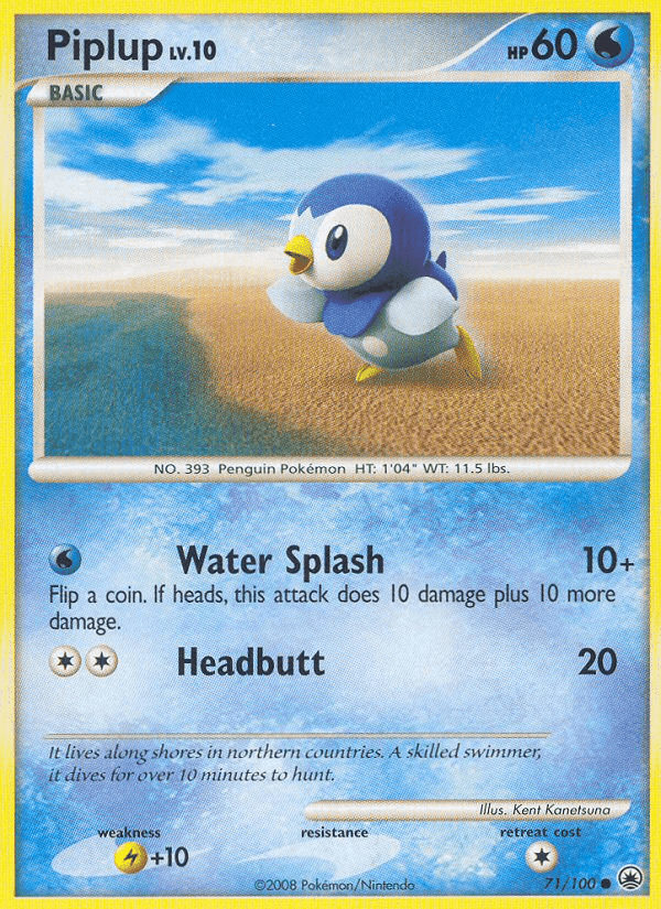 Piplup, card 71 from Majestic Dawn