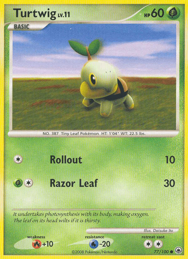 Turtwig, card 77 from Majestic Dawn