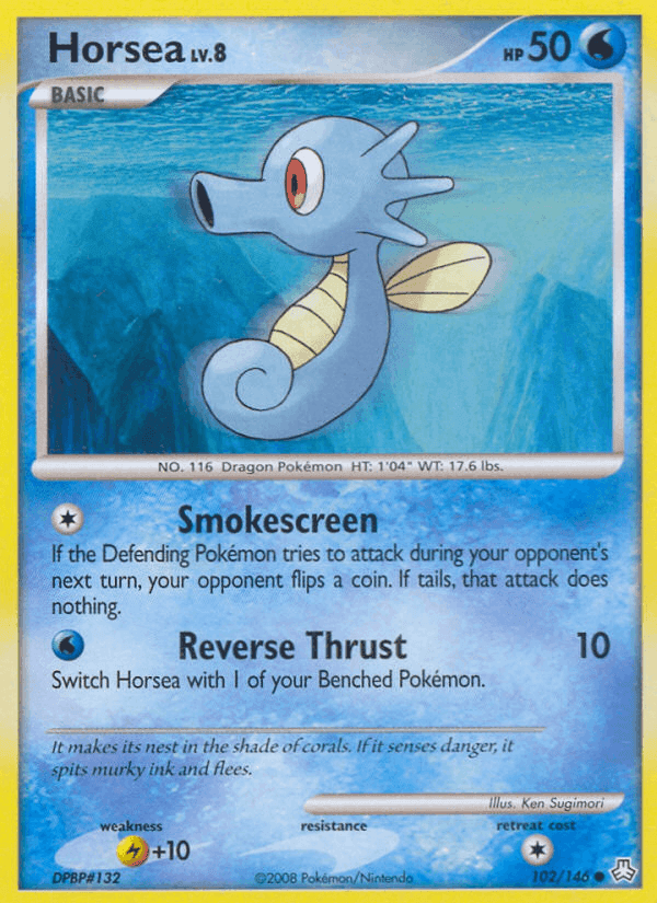 Horsea, card 102 from Legends Awakened