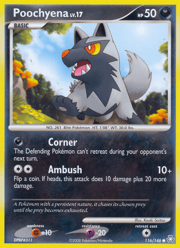Poochyena, card 116 from Legends Awakened