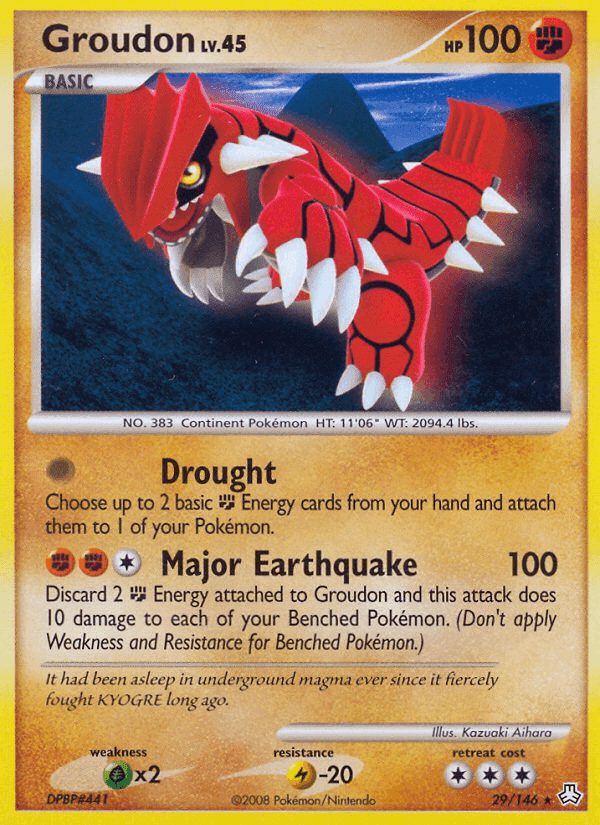 Groudon, carta 29 di Il Risveglio dei Miti