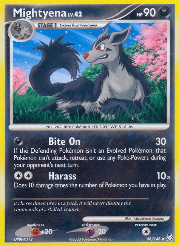Mightyena, card 66 from Legends Awakened