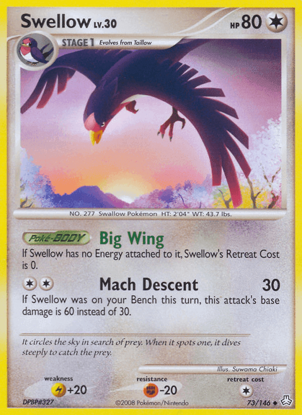 Swellow, card 73 from Legends Awakened