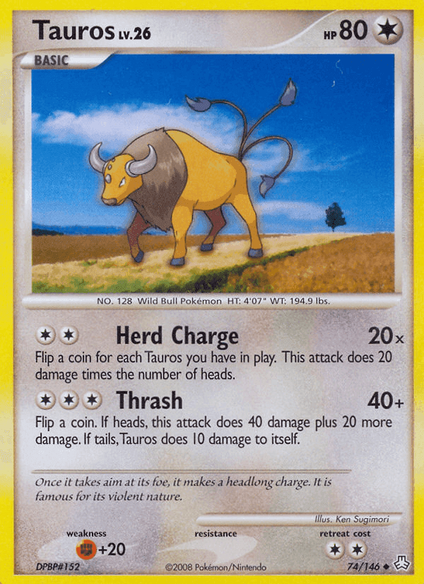 Tauros, card 74 from Legends Awakened