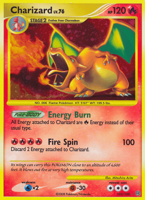 Charizard, carta 103 di Fronte di Tempesta