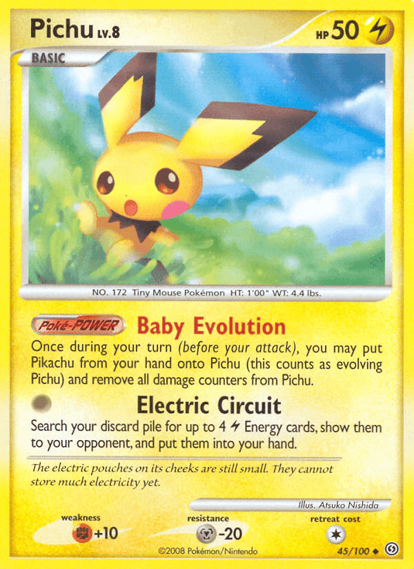 Pichu, carta 45 di Fronte di Tempesta