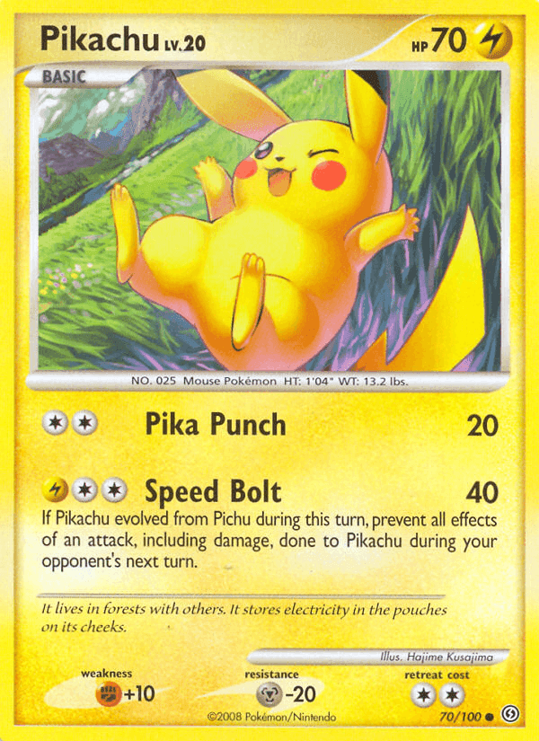 Pikachu, card 70 from Stormfront