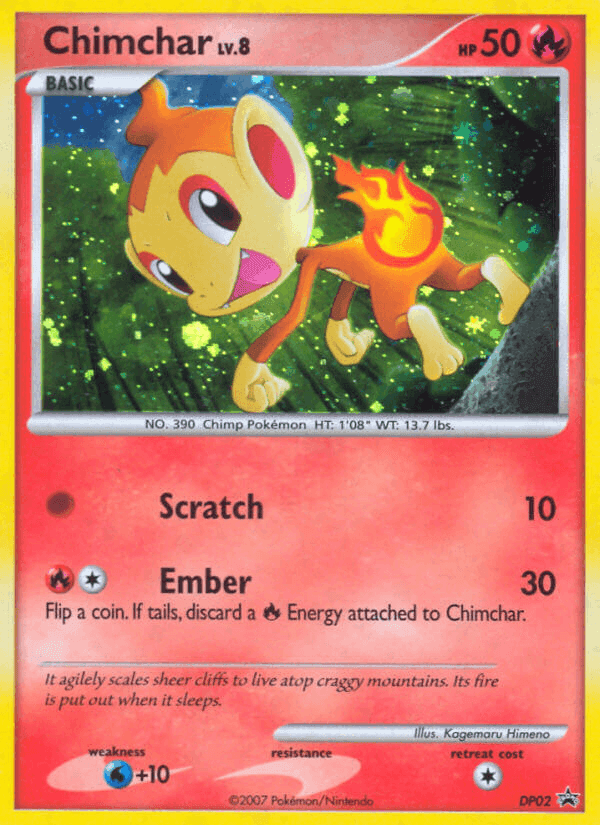 Chimchar, carta DP02 de DP Black Star Promos