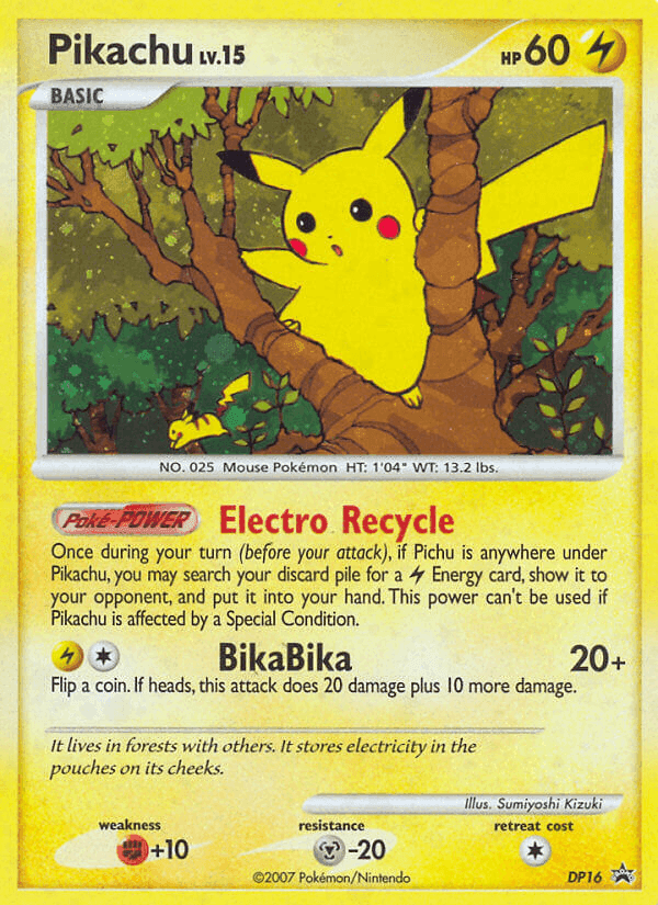 Pikachu, card DP16 from DP Black Star Promos