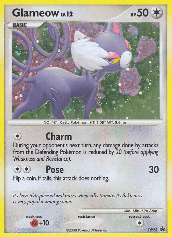 Glameow, card DP23 from DP Black Star Promos