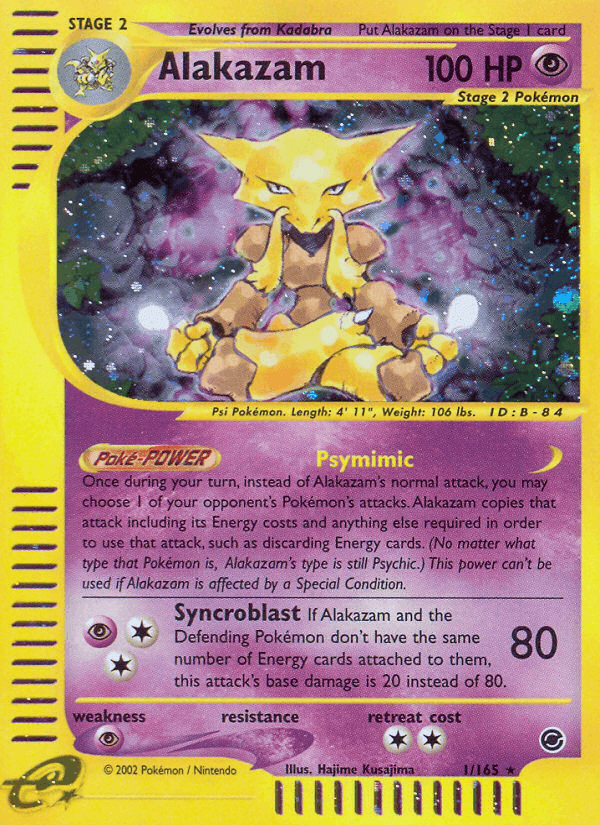 Alakazam, card 1 from Expedition Base Set