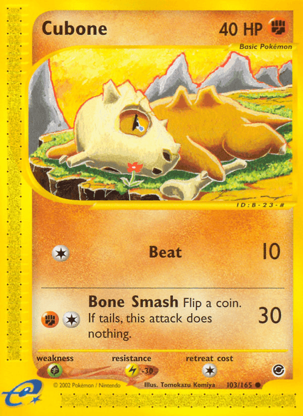 Cubone, card 103 from Expedition Base Set