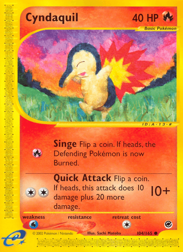 Cyndaquil, card 104 from Expedition Base Set
