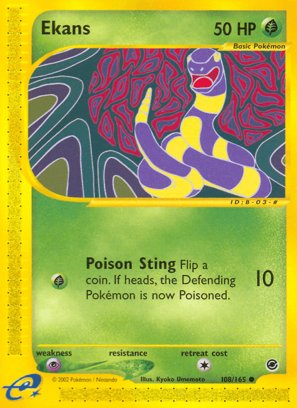 Ekans, card 108 from Expedition Base Set