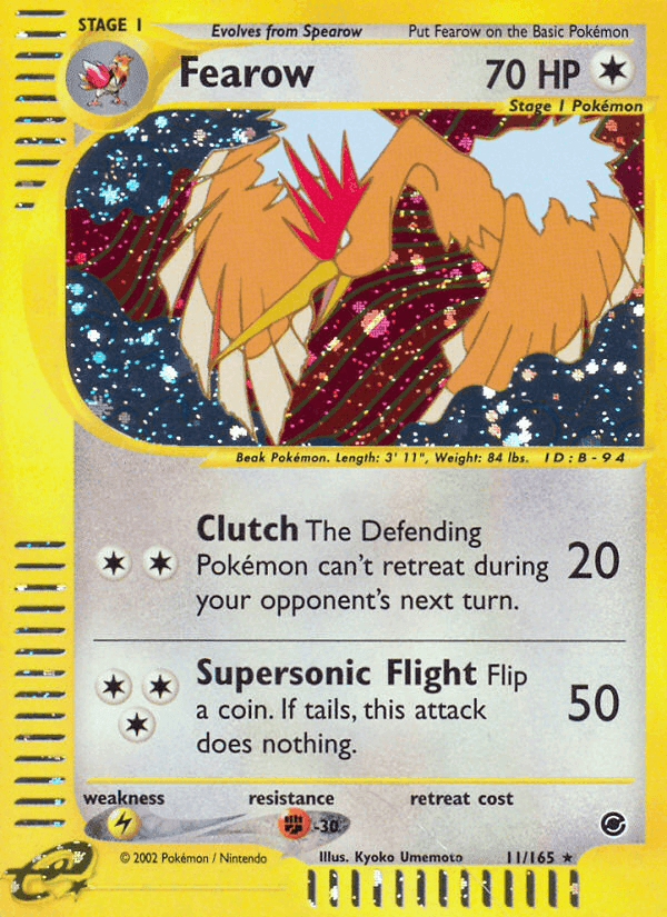 Fearow, carta 11 de Expedition Base Set