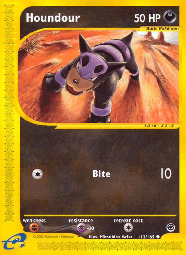 Houndour, card 113 from Expedition Base Set