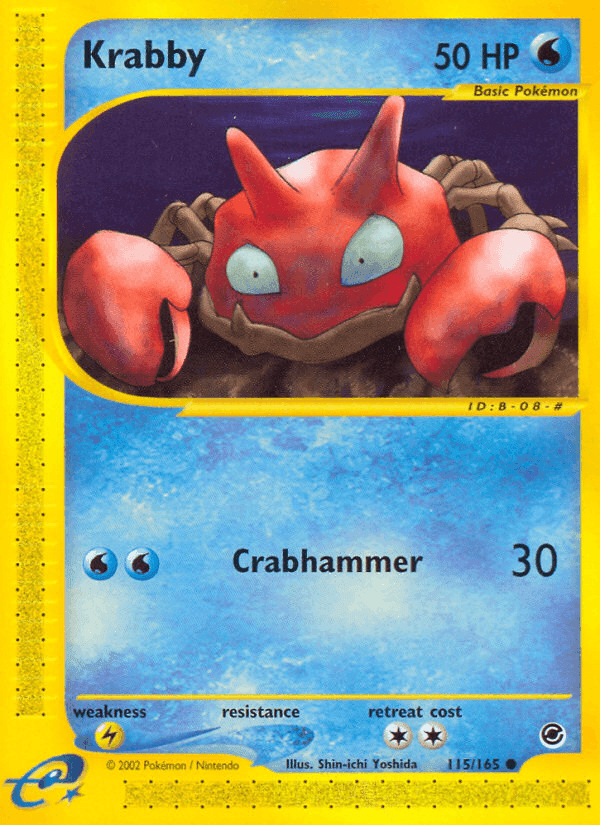 Krabby, card 115 from Expedition Base Set