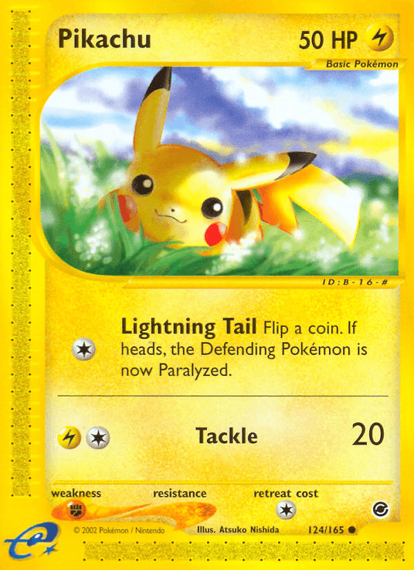 Pikachu, card 124 from Expedition Base Set