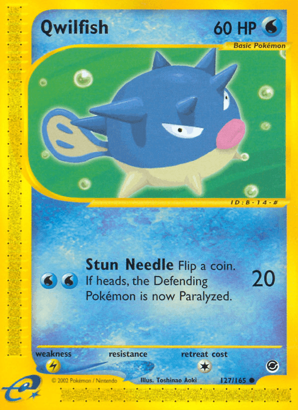 Qwilfish, card 127 from Expedition Base Set