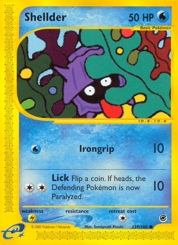 Shellder, card 129 from Expedition Base Set