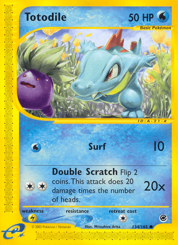 Totodile, card 134 from Expedition Base Set