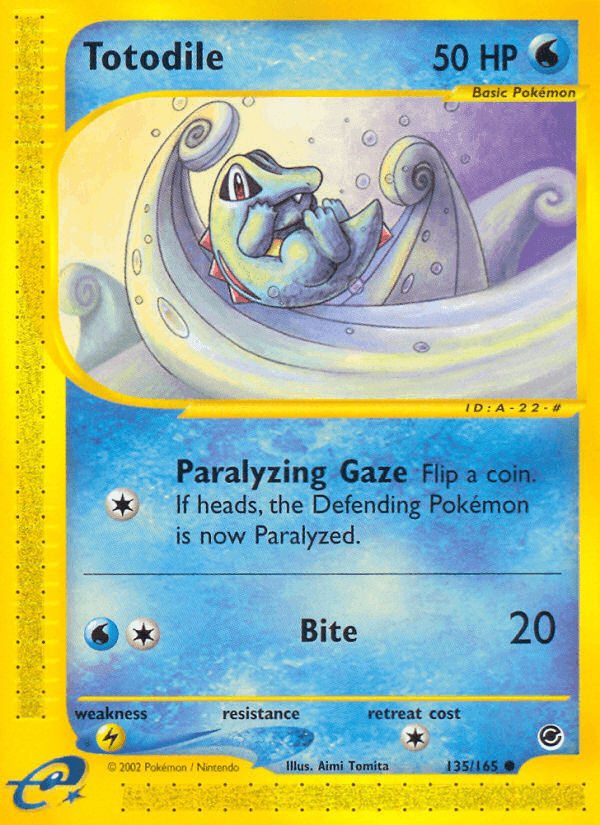Totodile, card 135 from Expedition Base Set