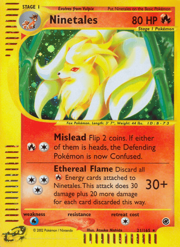 Ninetales, card 21 from Expedition Base Set