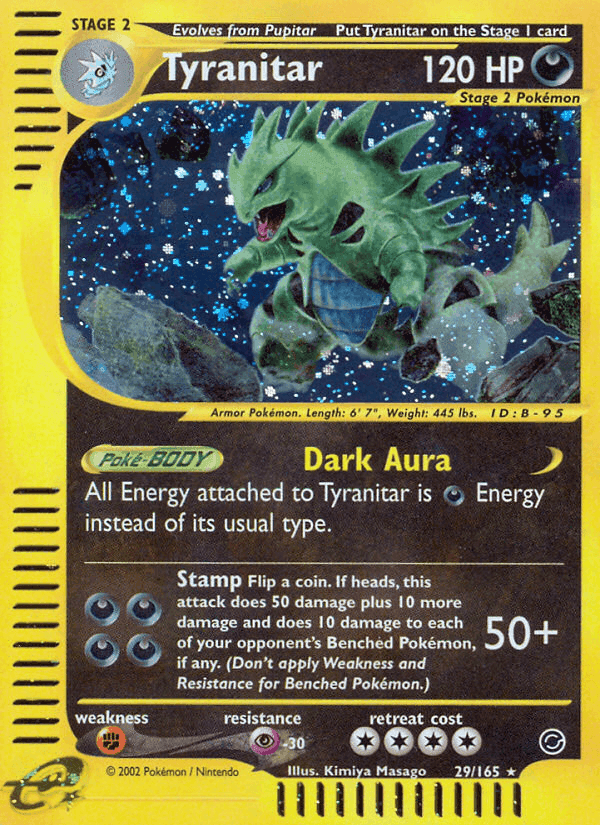 Tyranitar, card 29 from Expedition Base Set