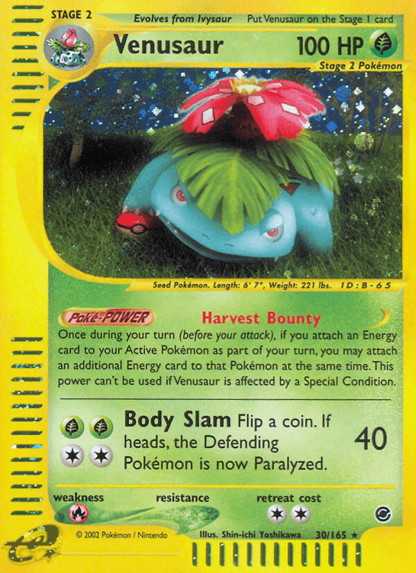 Venusaur, card 30 from Expedition Base Set