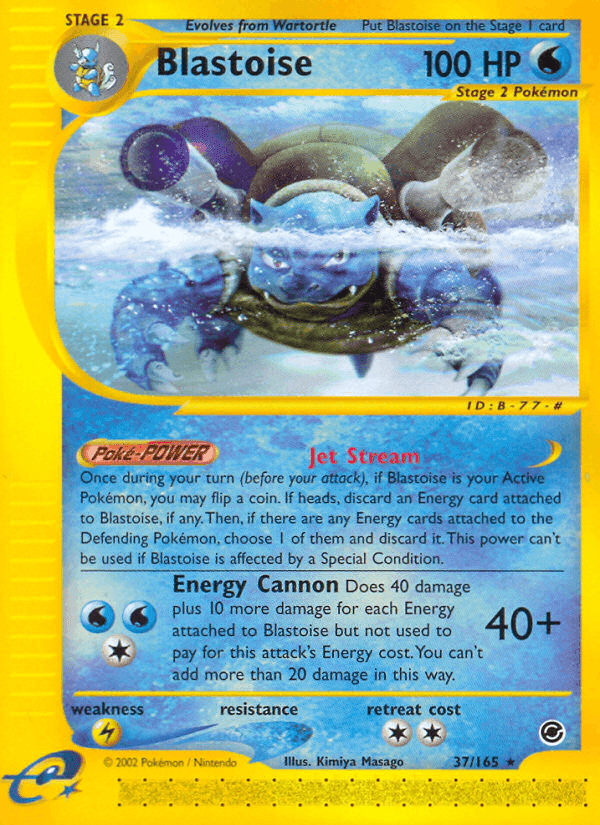 Blastoise, card 37 from Expedition Base Set