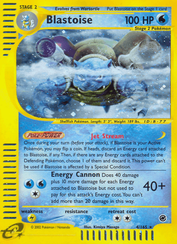 Blastoise, carta 4 de Expedition Base Set