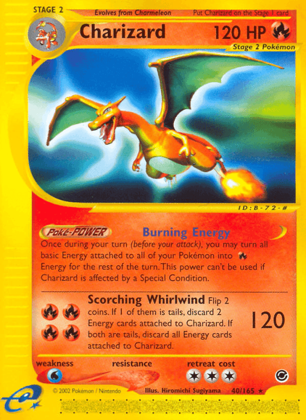 Charizard, carta 40 di Expedition Set Base