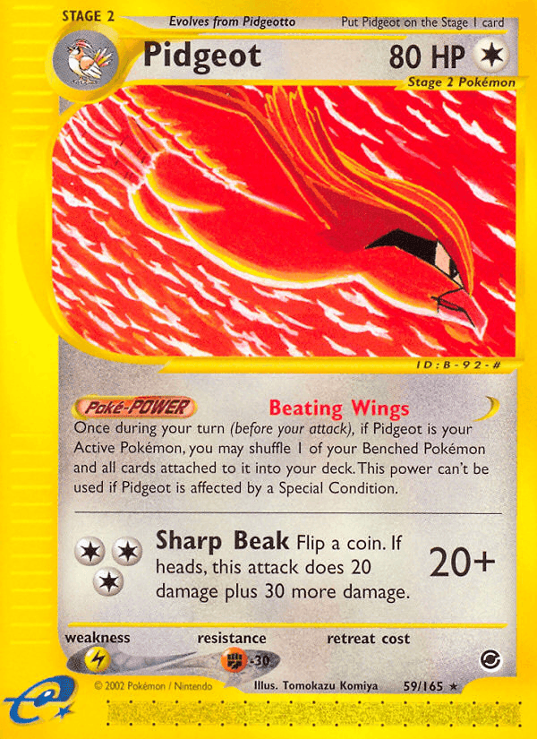Pidgeot, card 59 from Expedition Base Set