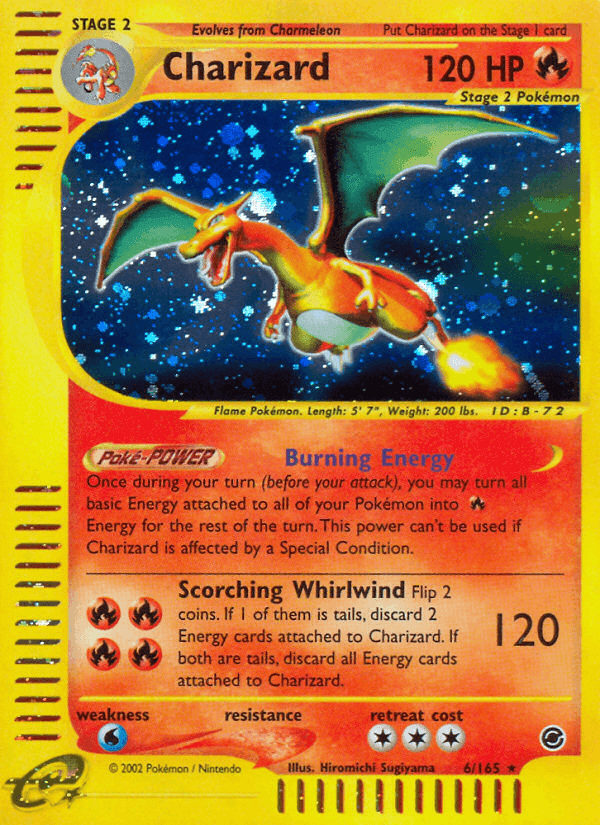 Charizard, carta 6 di Expedition Set Base