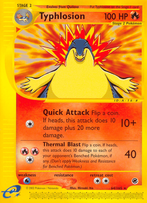 Typhlosion, card 64 from Expedition Base Set
