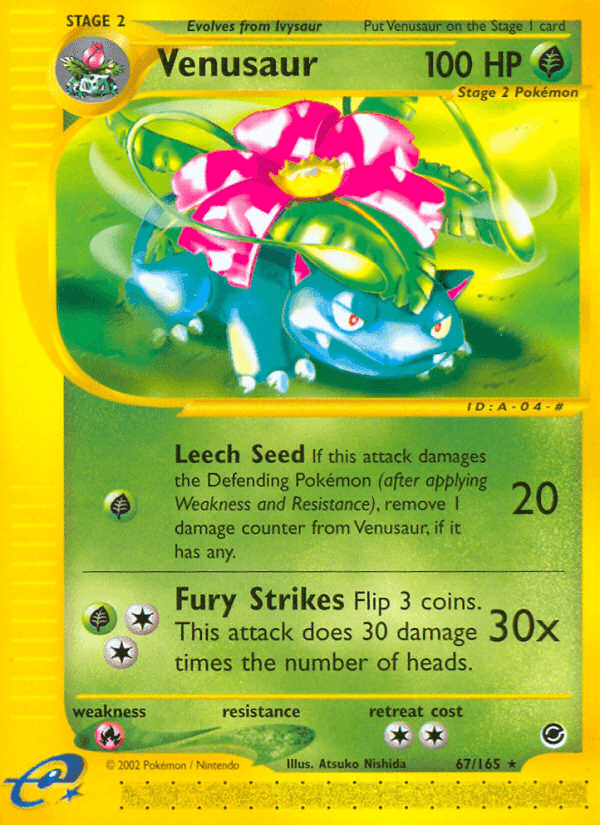 Venusaur, card 67 from Expedition Base Set