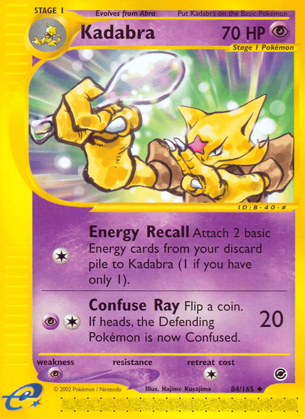 Kadabra, card 84 from Expedition Base Set