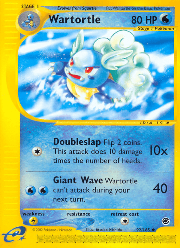 Wartortle, card 92 from Expedition Base Set