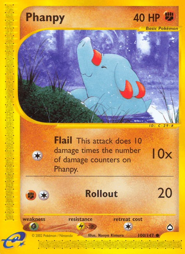Phanpy, card 100 from Aquapolis