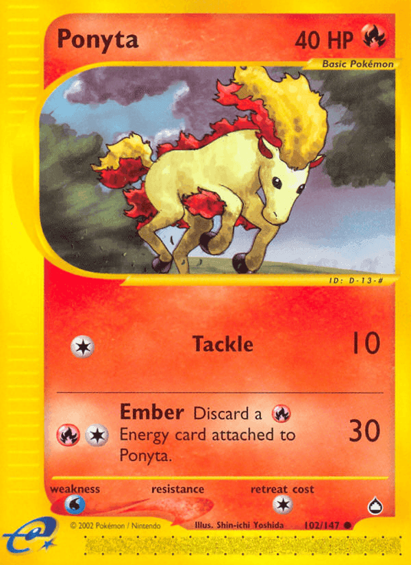 Ponyta, carta 102 de Aquapolis
