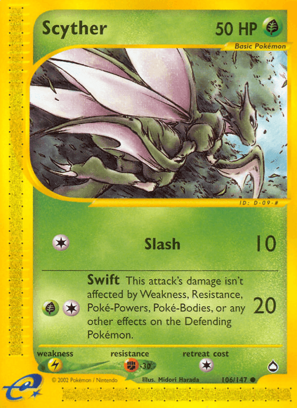 Scyther, carta 106 di Aquapolis