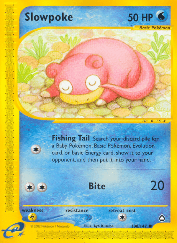 Slowpoke, card 108 from Aquapolis