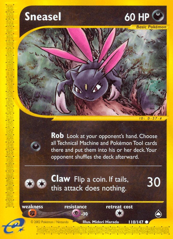 Sneasel, card 110 from Aquapolis