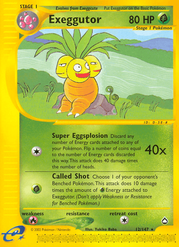 Exeggutor, carta 12 di Aquapolis