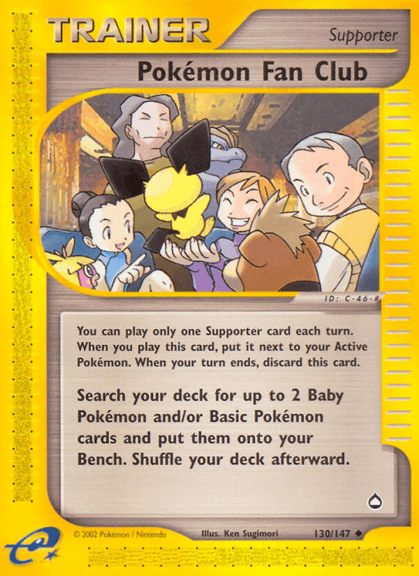 Pokémon Fan Club, card 130 from Aquapolis
