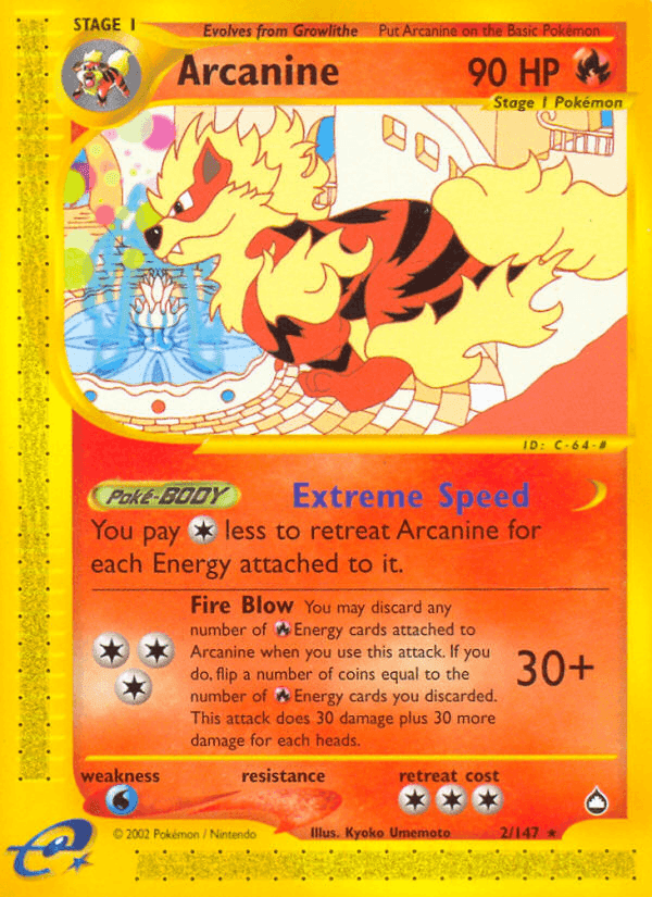 Arcanine, carta 2 di Aquapolis