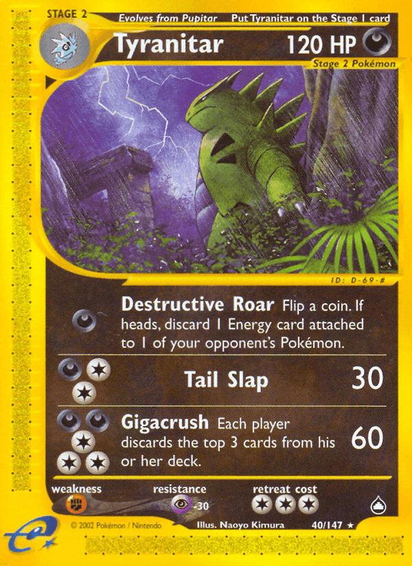 Tyranitar, carta 40 di Aquapolis